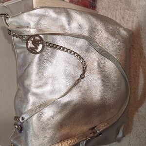 Michael Kors silver large satchel
